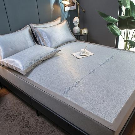 91家纺网 家纺一手货源 找家纺 （总）印季 2025新款时尚款600D水洗提花粗冰丝凉席