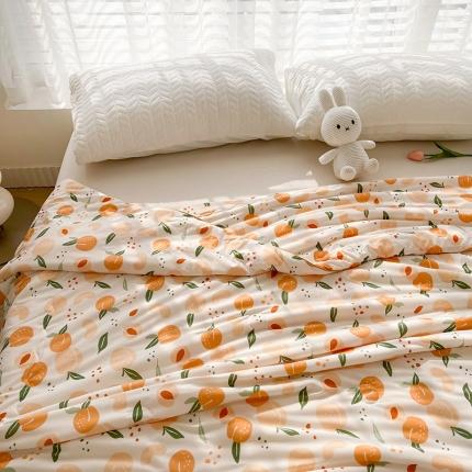 91家纺网 家纺一手货源 找家纺 薇玛仕 2023 A类针织棉大豆夏凉被小清新夏被空调被 水蜜桃