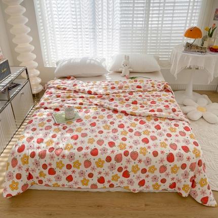 薇玛仕 2023 A类针织棉大豆夏凉被小清新夏被空调被 草莓乐园