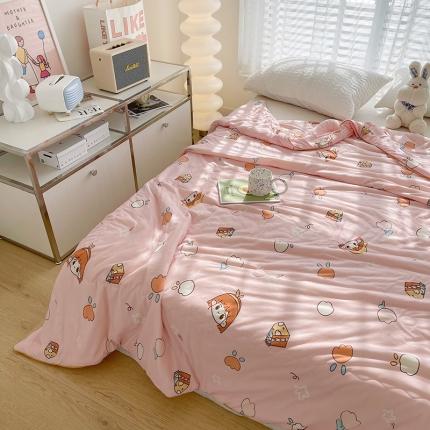 薇玛仕 2023 A类针织棉大豆夏凉被小清新夏被空调被 粉色女孩