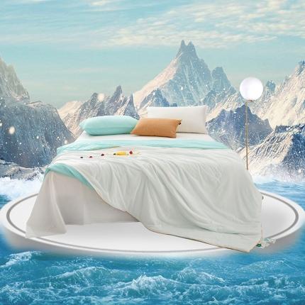 91家纺网 家纺一手货源 找家纺 薇玛仕 2023新款抗菌冰淇淋夏凉被抑菌夏被空调被 兰白双味