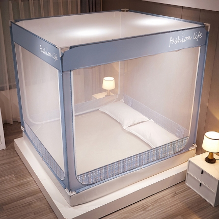 91家纺网 家纺一手货源 找家纺 （总）2024凯儿升级床笠款宝宝防摔坐床拉链蚊帐单双人家用