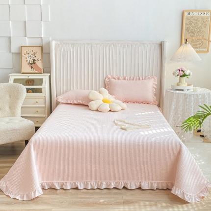 91家纺网 家纺一手货源 找家纺 总其奥 2025新款40S全棉水洗棉韩版荷叶边夹棉床盖三件套