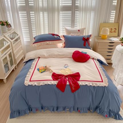 91家纺网 家纺一手货源 找家纺 佰亿莱 新款公主风60s水洗棉四件套迪士尼授权 白雪公主