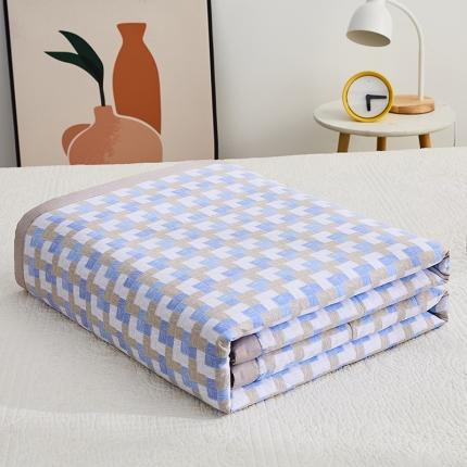 91家纺网 家纺一手货源 找家纺 暖阳 2023新款印花款全棉棉花夏被梦律蓝