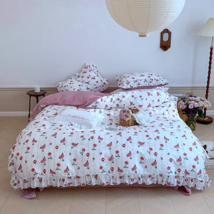 91家纺网 家纺一手货源 找家纺 （总）昔可2022新款复古花花边四件套