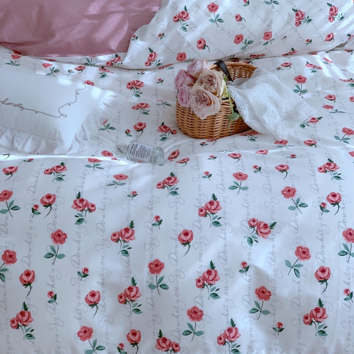 91家纺网 家纺一手货源 找家纺 昔可2022新款复古花花边四件套法式恋恋玫瑰