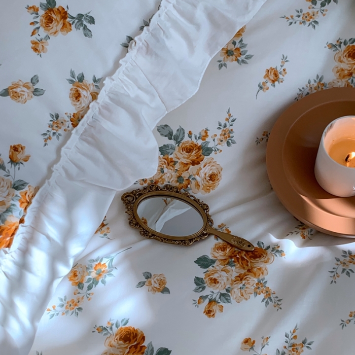 91家纺网 家纺一手货源 找家纺 昔可2022新款复古花花边四件套桔梗香气