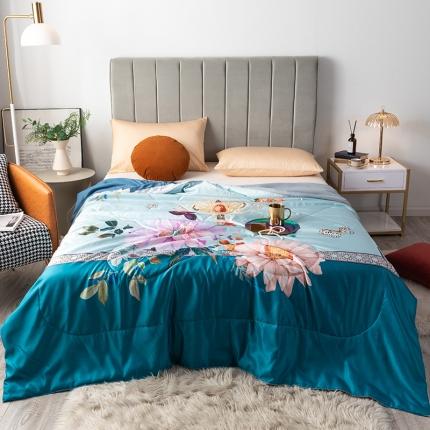 2025 爱宝被业直播爆款凉感丝夏被夏凉被 锦绣花开