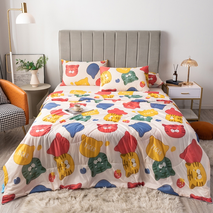 91家纺网 家纺一手货源 找家纺 2025 爱宝被业直播爆款凉感丝夏被夏凉被 虎虎生威