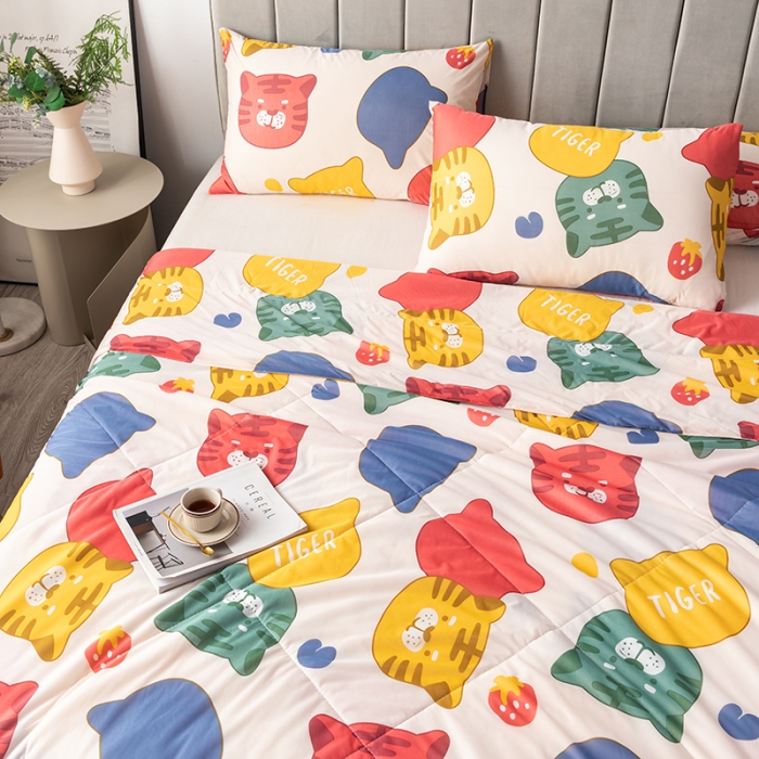 91家纺网 家纺一手货源 找家纺 2025 爱宝被业直播爆款凉感丝夏被夏凉被 虎虎生威