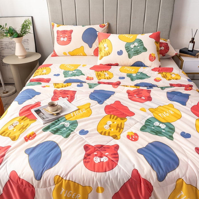 91家纺网 家纺一手货源 找家纺 2025 爱宝被业直播爆款凉感丝夏被夏凉被 虎虎生威