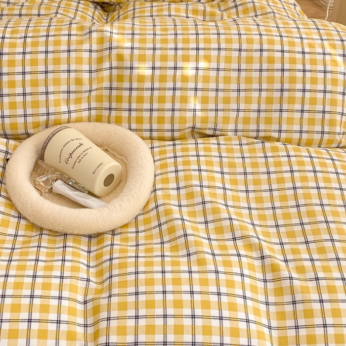 91家纺网 家纺一手货源 找家纺 （总）昔可2022新款花边格子系列四件套