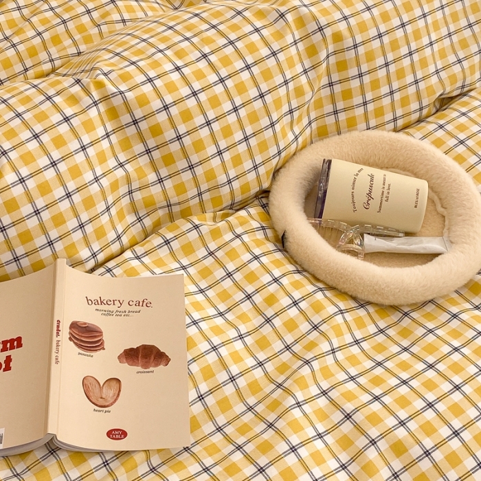 91家纺网 家纺一手货源 找家纺 （总）昔可2022新款花边格子系列四件套