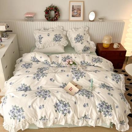 91家纺网 家纺一手货源 找家纺 （总）昔可2022新款复古花花边四件套