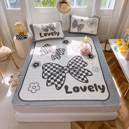 91家纺网 家纺一手货源 找家纺 （总）寐居 2022新款凉感丝0.5乳胶大版乳胶凉席三件套