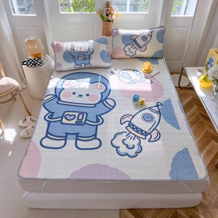 91家纺网 家纺一手货源 找家纺 （总）寐居 2022新款凉感丝0.5乳胶大版乳胶凉席三件套