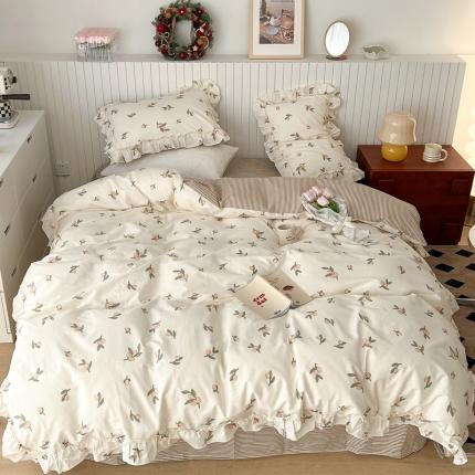 91家纺网 家纺一手货源 找家纺 （总）昔可2022新款复古花花边四件套