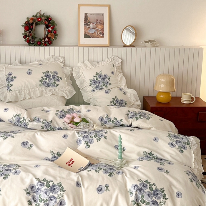 91家纺网 家纺一手货源 找家纺 （总）昔可2022新款复古花花边四件套