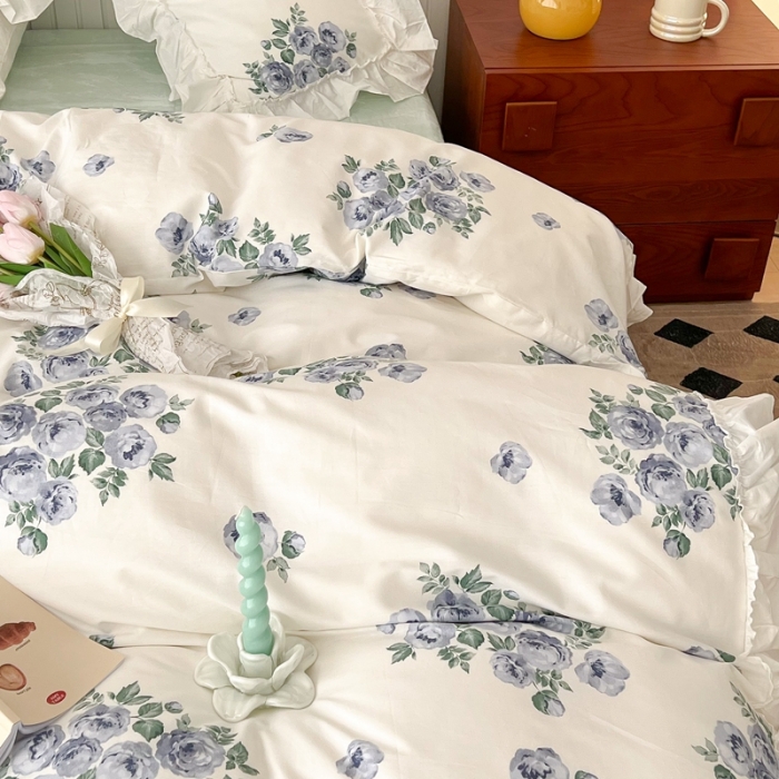 91家纺网 家纺一手货源 找家纺 （总）昔可2022新款复古花花边四件套