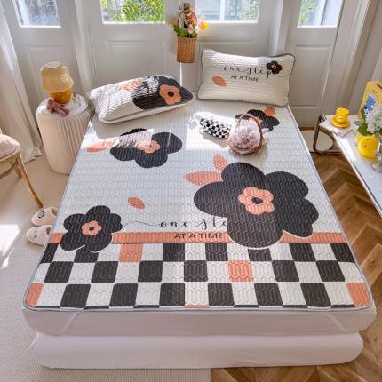 寐居 2022新款凉感丝0.5乳胶大版乳胶凉席三件套 网红花