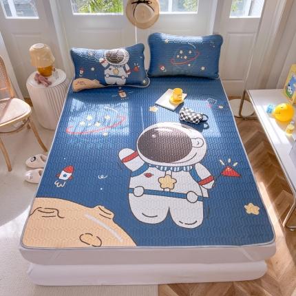 寐居 2022新款凉感丝0.5乳胶大版乳胶凉席三件套 星球