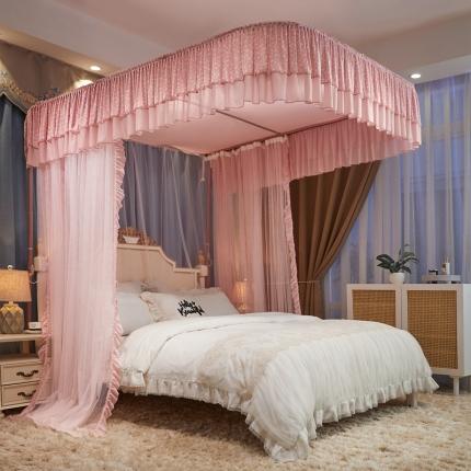 91家纺网 家纺一手货源 找家纺 梦尔佳 2022新款防蚊落地U型蚊帐纱-雅典娜-玉色