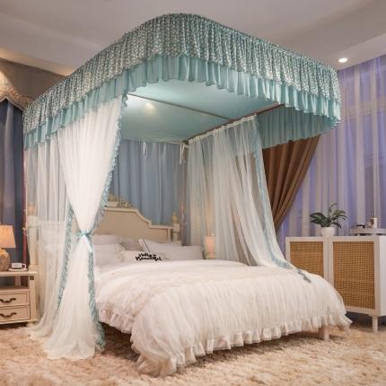 91家纺网 家纺一手货源 找家纺 梦尔佳 2022新款防蚊落地U型蚊帐纱-雅典娜-水沫绿