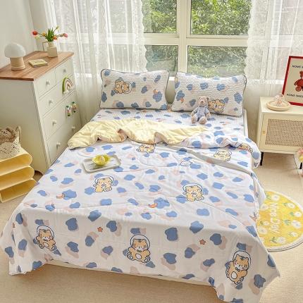 91家纺网 家纺一手货源 找家纺 寐居 2022新款乳胶凉席水洗棉夏被三件套四件套 豹纹虎