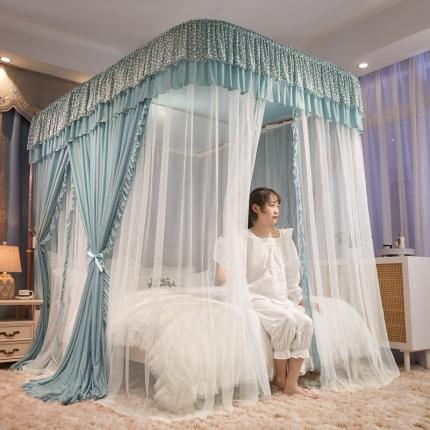 91家纺网 家纺一手货源 找家纺 梦尔佳 2022新款防蚊落地U型蚊帐布-雅典娜-水沫绿