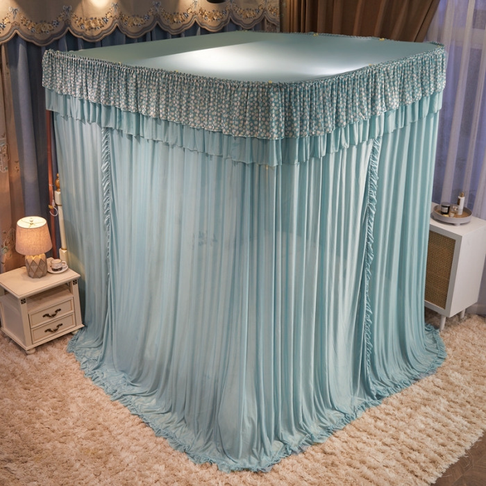 91家纺网 家纺一手货源 找家纺 梦尔佳 2022新款防蚊落地U型蚊帐布-雅典娜-水沫绿