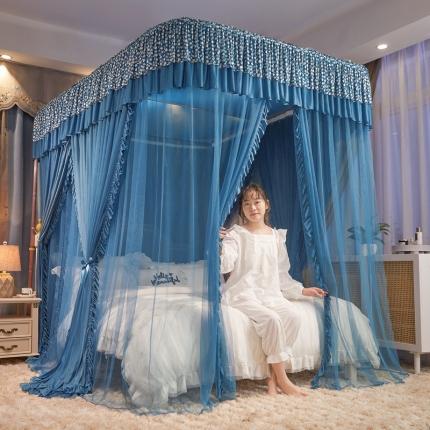 91家纺网 家纺一手货源 找家纺 梦尔佳 2022新款防蚊落地U型蚊帐布-雅典娜-宝蓝
