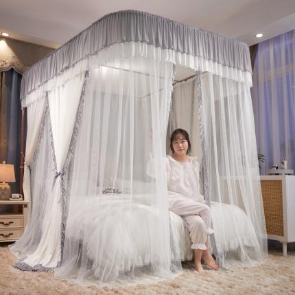 91家纺网 家纺一手货源 找家纺 梦尔佳 2022新款防蚊落地U型蚊帐布-雅典娜-雅灰