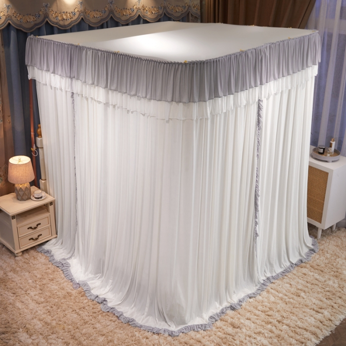 91家纺网 家纺一手货源 找家纺 梦尔佳 2022新款防蚊落地U型蚊帐布-雅典娜-雅灰