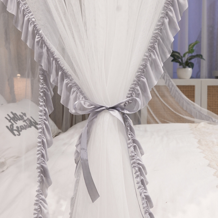 91家纺网 家纺一手货源 找家纺 梦尔佳 2022新款防蚊落地U型蚊帐布-雅典娜-雅灰