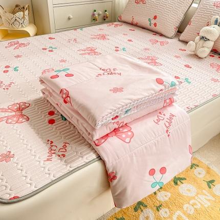 寐居 2022新款乳胶凉席水洗棉夏被三件套四件套 蝴蝶结