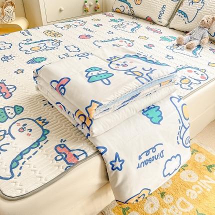 寐居 2022新款乳胶凉席水洗棉夏被三件套四件套 恐龙乐园