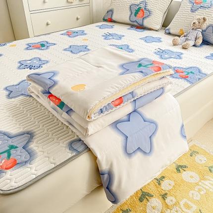 寐居 2022新款乳胶凉席水洗棉夏被三件套四件套 五角星