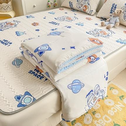 寐居 2022新款乳胶凉席水洗棉夏被三件套四件套 宇宙星球