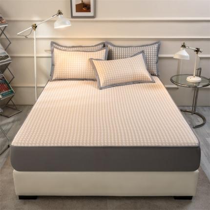 91家纺网 家纺一手货源 找家纺 孩子王 2024新款升级轻奢床笠款冰丝凉席 千鸟格米