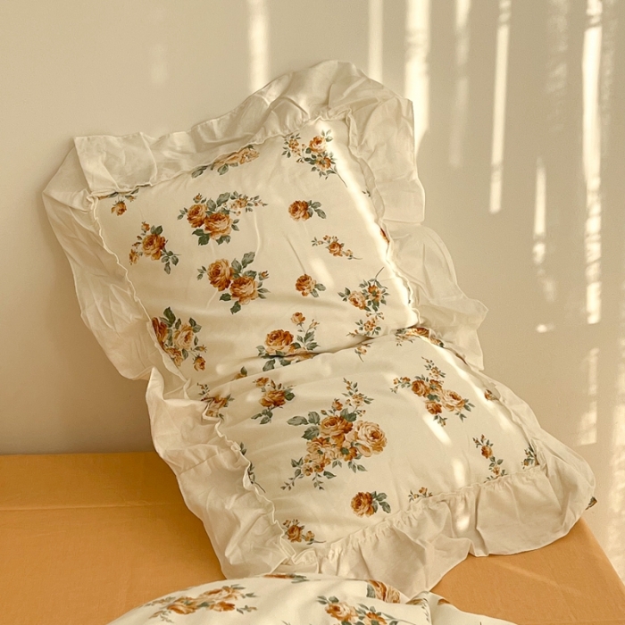 91家纺网 家纺一手货源 找家纺 昔可2022新款复古花花边四件套 桔梗香气