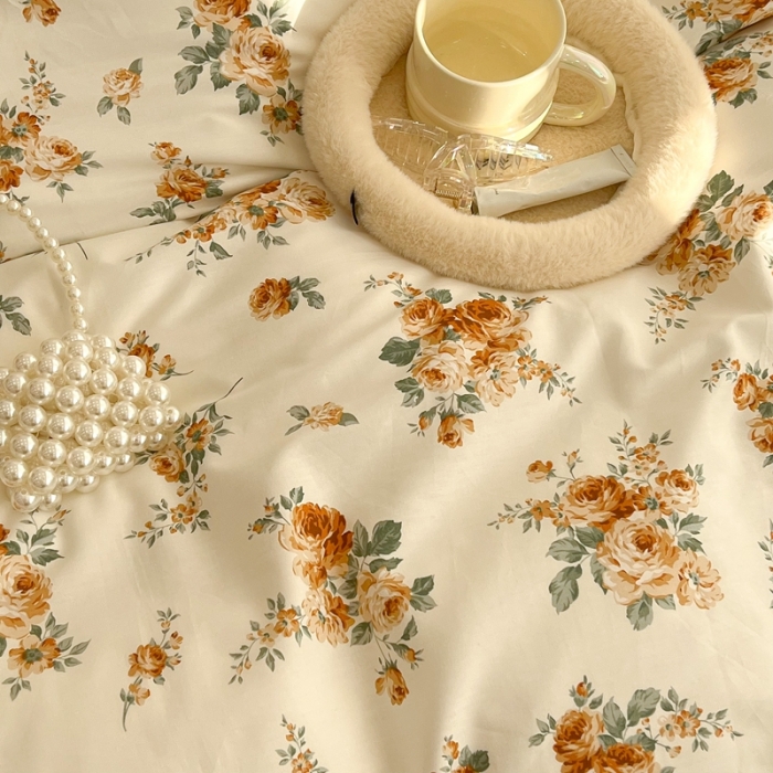 91家纺网 家纺一手货源 找家纺 昔可2022新款复古花花边四件套 桔梗香气