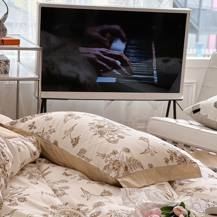 91家纺网 家纺一手货源 找家纺 昔可2022新款轻奢dior风四件套 蝴蝶玫瑰 金