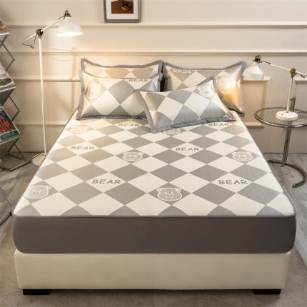 孩子王 2024新款升级轻奢床笠款冰丝凉席 小熊维尼灰