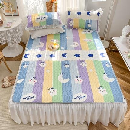 91家纺网 家纺一手货源 找家纺 （总）柒月 2022新款凉感丝乳胶床裙款凉席