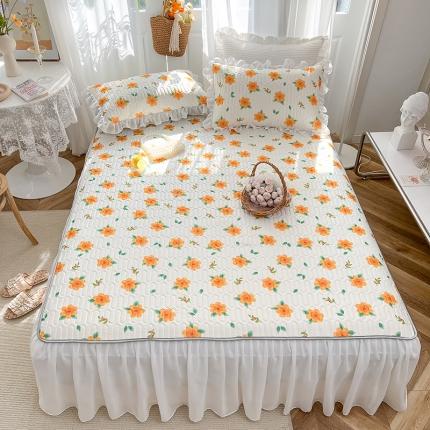 91家纺网 家纺一手货源 找家纺 （总）柒月 2022新款凉感丝乳胶床裙款凉席