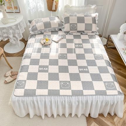 91家纺网 家纺一手货源 找家纺 （总）柒月 2022新款凉感丝乳胶床裙款凉席