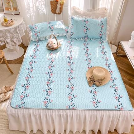 91家纺网 家纺一手货源 找家纺 （总）柒月 2022新款凉感丝乳胶床裙款凉席