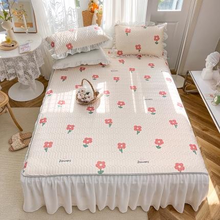 91家纺网 家纺一手货源 找家纺 （总）柒月 2022新款凉感丝乳胶床裙款凉席