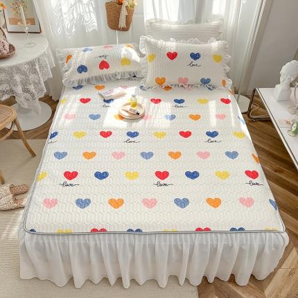 91家纺网 家纺一手货源 找家纺 （总）柒月 2022新款凉感丝乳胶床裙款凉席